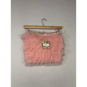 Coquette Balletcore Alkemy Womens L Pink Ruffle Tulle Mini Skirt